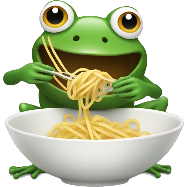 Frog eating spaghetti emoji