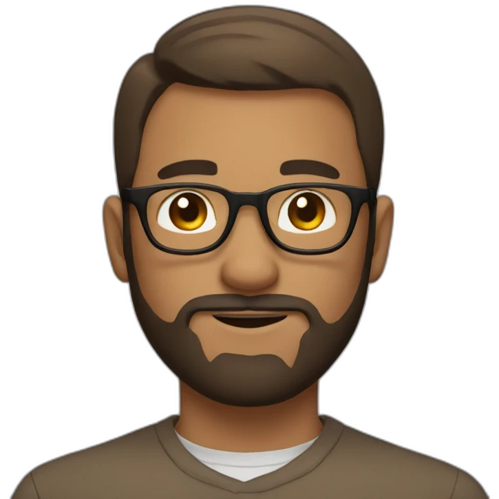 beard and short hair, brown male focus with glasses  emoji