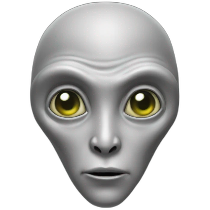 Grey alien head no details -nose  emoji