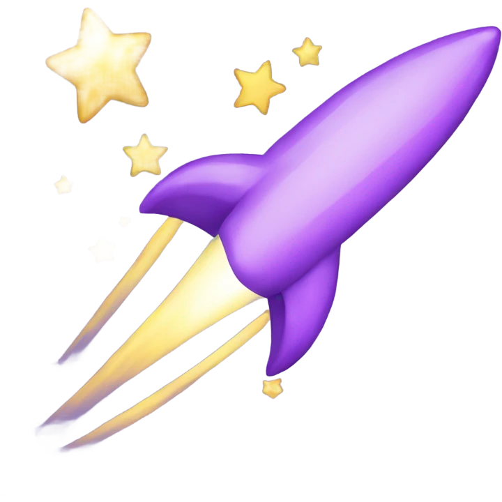 light purple shooting star, stars emoji
