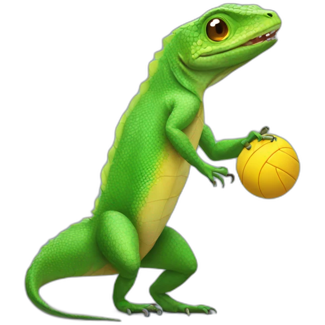 lizard playing volleyball emoji