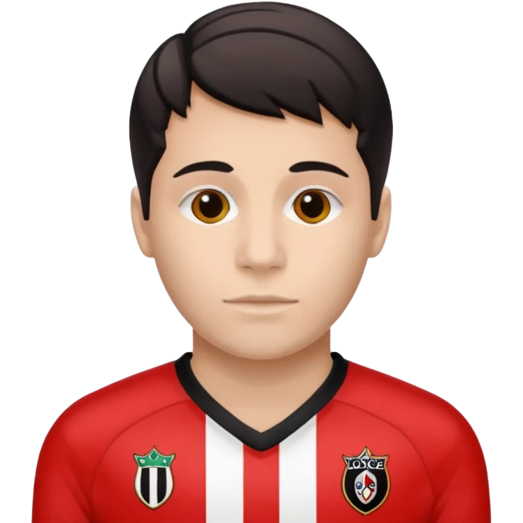 Supporter de L’ogc Nice. Maillot de foot rouge et noir (bandes) logo Kappa.  emoji