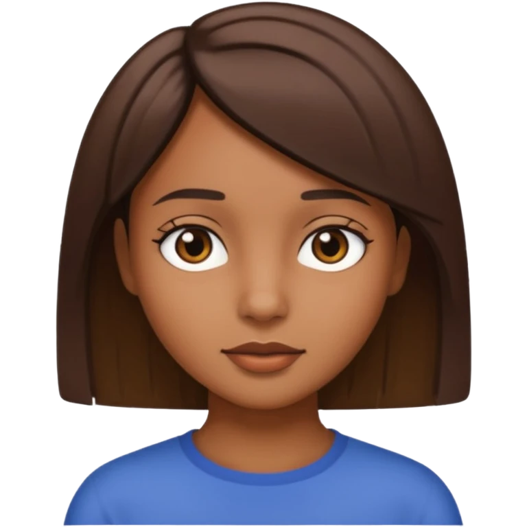 garota parda com o cabelo liso curto  emoji
