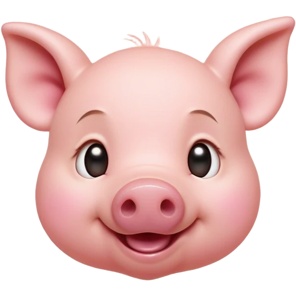 Cinematic Comical Piglet Portrait Emoji, Head tilted dramatically with an exaggeratedly amused expression, featuring a strikingly soft rosy-pink hide with a tiny, playful snout, wide, expressive beady eyes filled with playful disbelief, Simplified yet hilariously expressive features, highly detailed, glowing with a slightly sassy glow, high shine, dramatic yet playful, stylized with an air of cheeky mischief, bright and endearing, soft glowing outline, capturing the essence of a spirited and over-the-top piglet, so meme-worthy it feels like it could squeal its way into internet fame instantly! emoji
