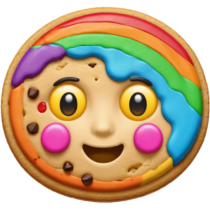 rainbow cookie face emoji