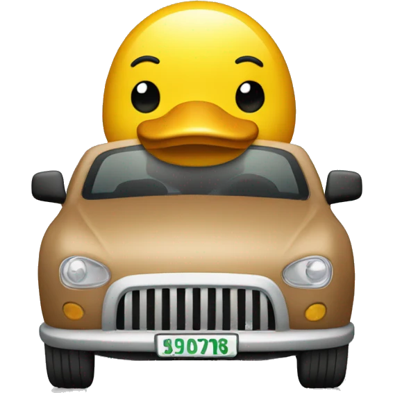 Un pato en un coche emoji