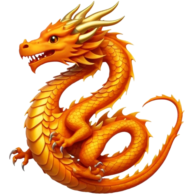 Simple minimalist Golden fiery crest symbol thats in a shape of a dragon emoji