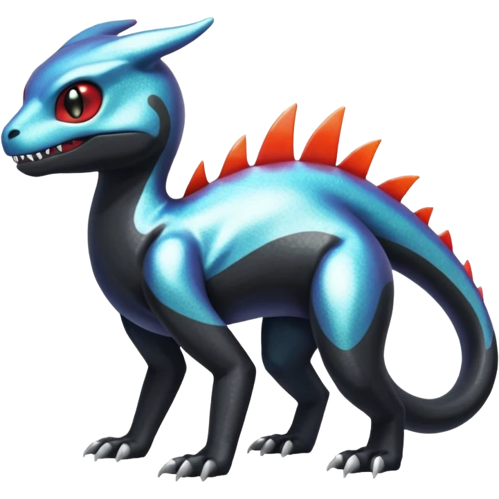 Shiny Duskull-Salandit-Umbreon-Charmeleon-Fakémon-hybrid-creature (full body)  emoji