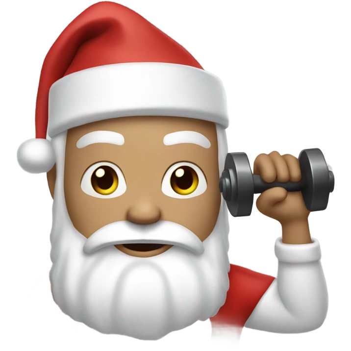 White santa with a dumbbell in hand emoji
