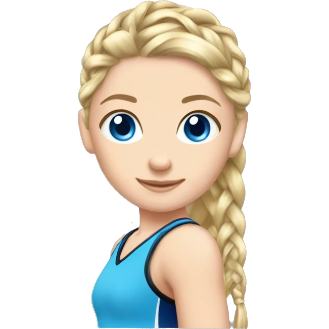 blue eyed blonde plaits netball emoji