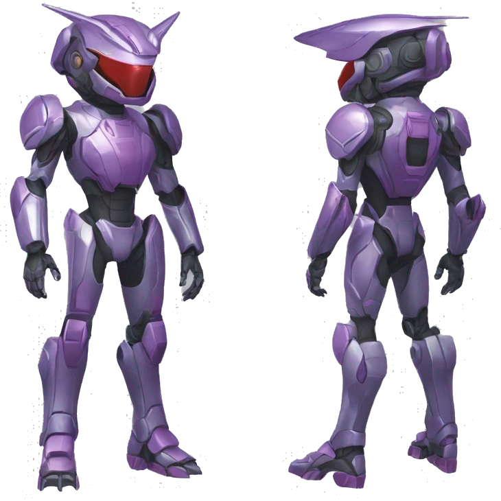 a Reptile-Genesect-Raptor-Fakémon-Medabot-Mecha with a futuristic visor-helmet and wearing a techwear-suit Full Body emoji