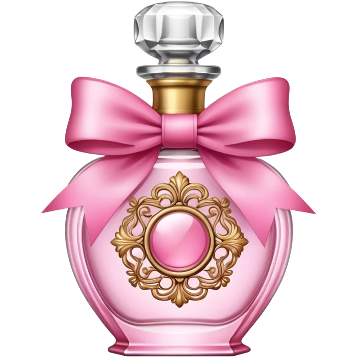 pink vintage perfume with bow  emoji