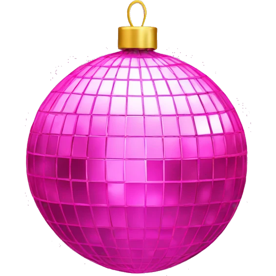 Pink Christmas disco ball emoji