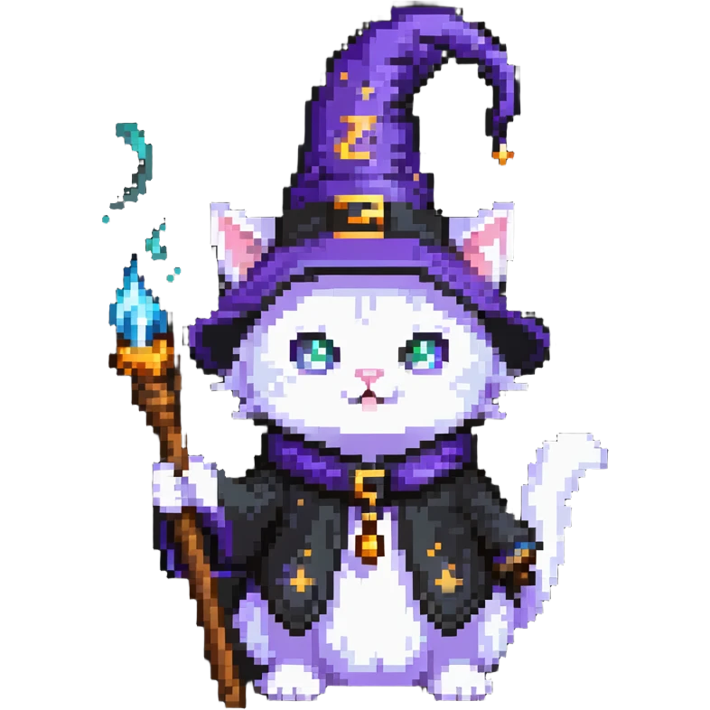 cat wizard casting spell emoji