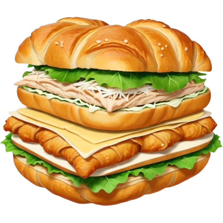 Croissant chicken and Cesar salad sandwich  emoji