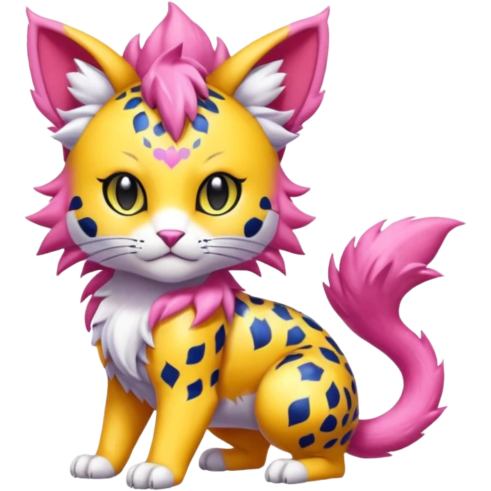 Electro Ivy Rosy Colorful Tropical Exotic Soft Smooth Cute Elegant Realistic Adorable Pretty Beautiful Meicoomon-Gatomon-Liepard-Pokémon-Digimon-Fakémon-fusion-hybrid-creature emoji