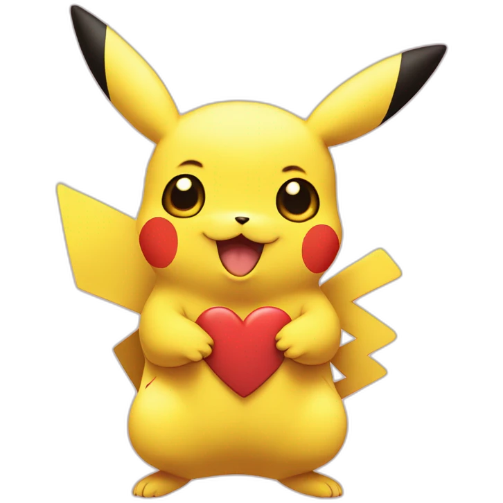 Pikachu do heart with hands emoji
