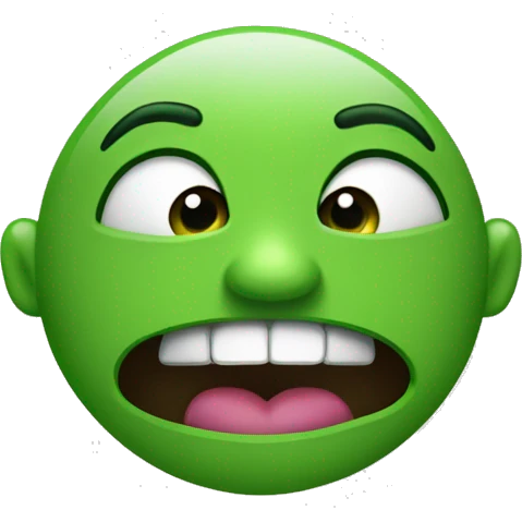 Una boca con labios pintados de verde  emoji
