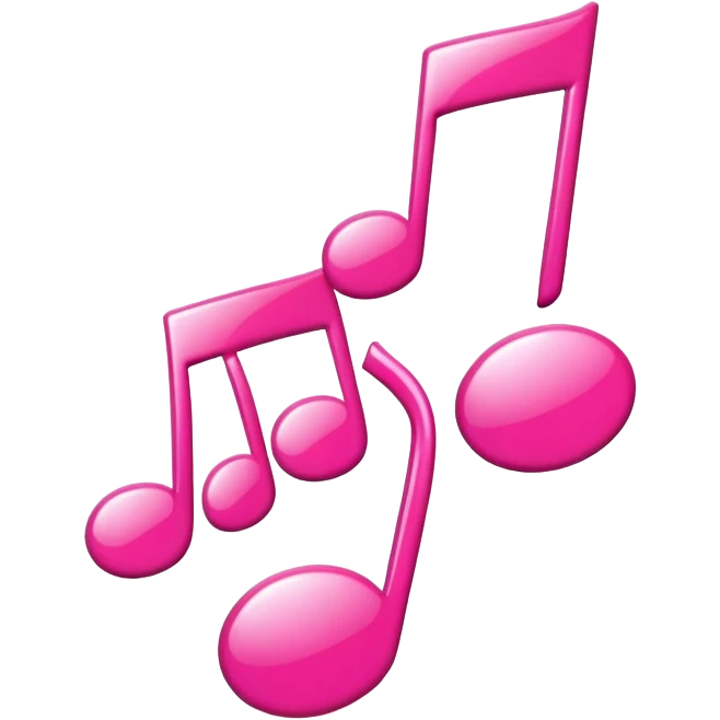Pink music notes in the shape of hearts  emoji