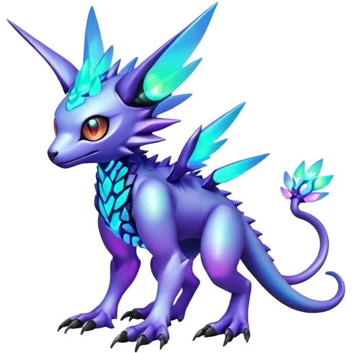  colorful cyber-Fakémon-Digimon-Trico-Vernid-creature (full body) emoji
