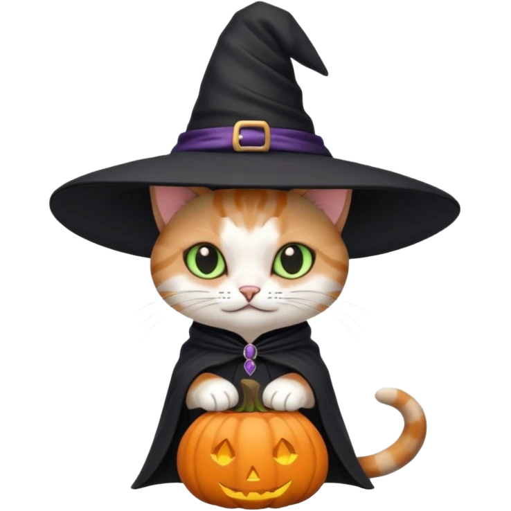 cat in role witch emoji