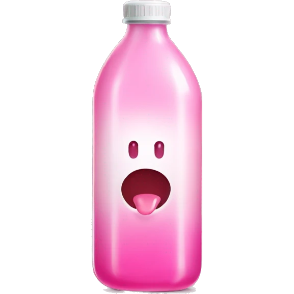 plastic bottle with crystaline pink liquid emoji