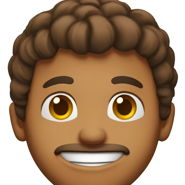 brown man smile just head emoji