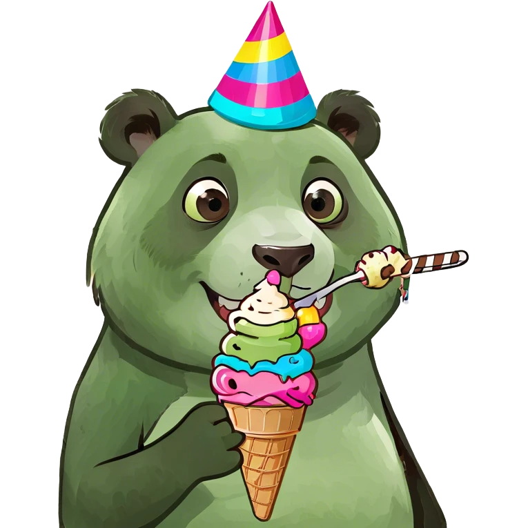 Panda eating ice cream emoji
