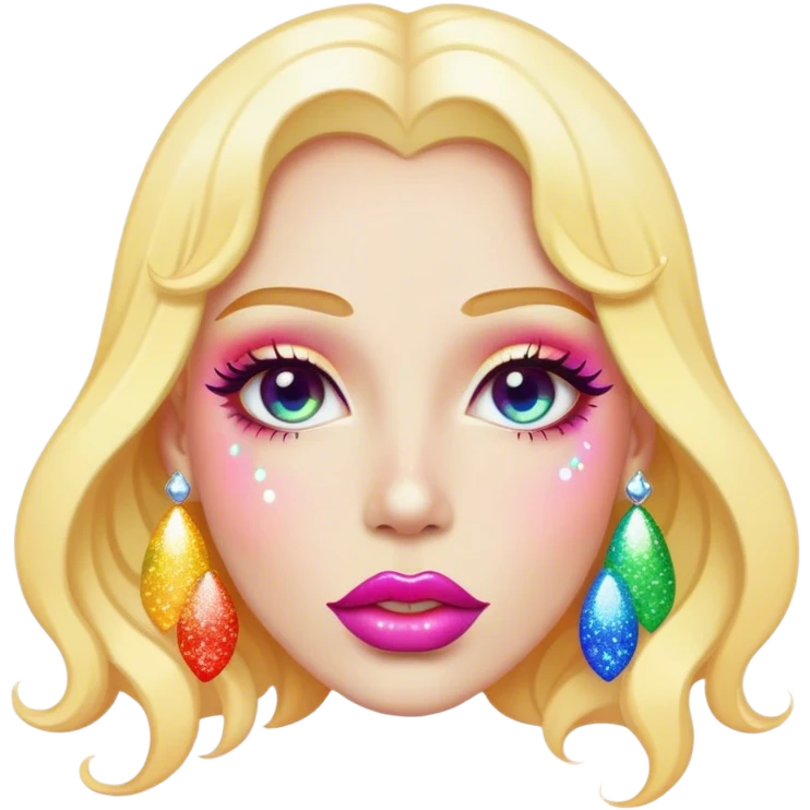 rainbow sparkles on lush lips emoji