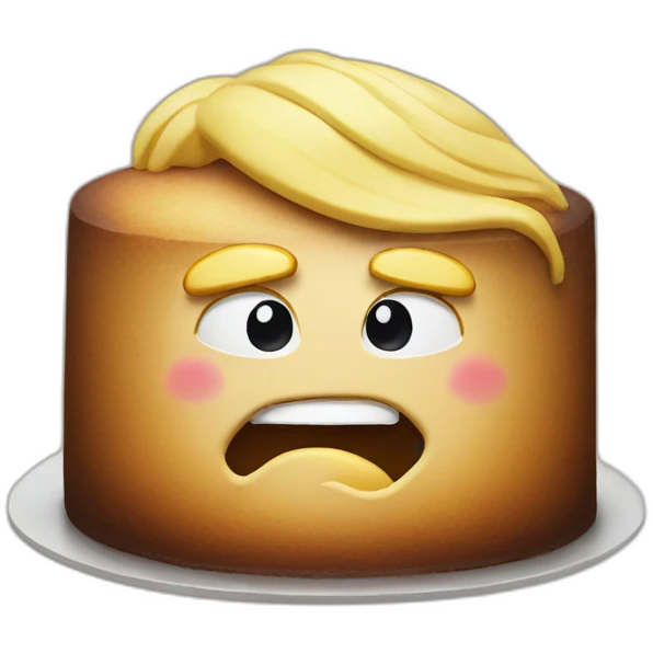 Cake that looks like donald trump emoji