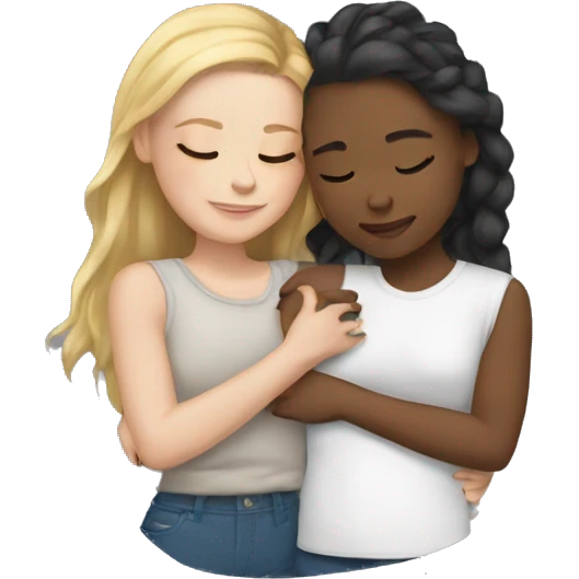 White girls cuddling emoji
