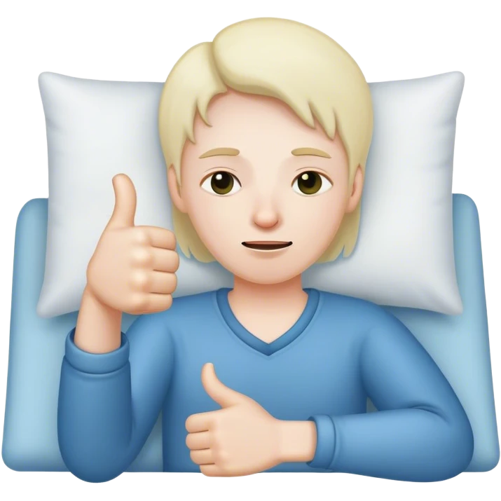 Completely sleep deprived face with the thumbs up emoji