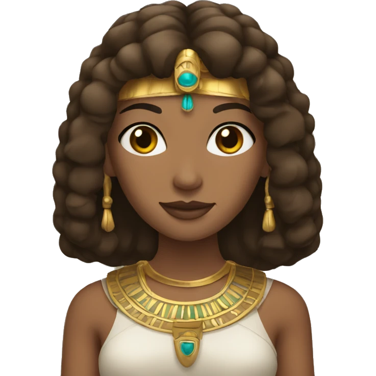 Cleopatra with long hair brown emoji
