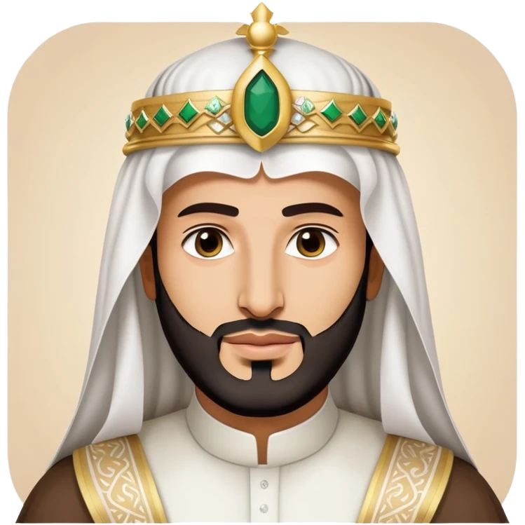 Mohammed bin Salman, Saudi Arabian crown prince, in traditional Saudi attire with white headdress emoji