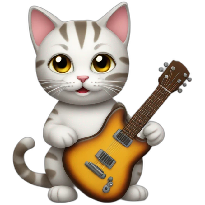 Cat with gitar emoji