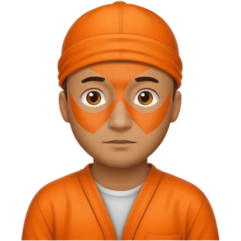 prisoner man in orange clothing emoji