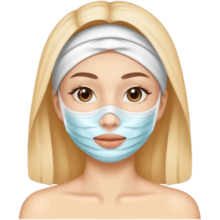 face skincare with mask pack emoji