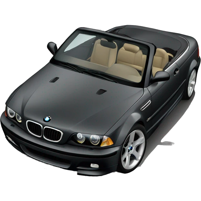 Dark gray BMW E46 convertible black interior emoji