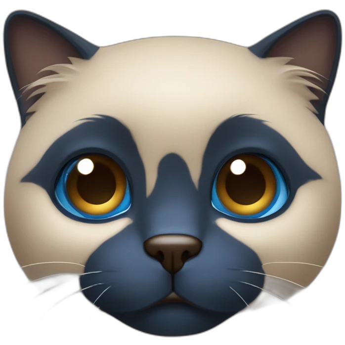 Chat beige avec les extrémités marron foncé et les yeux bleu emoji