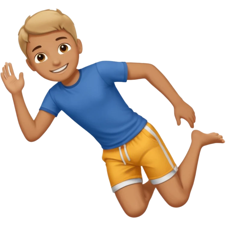 a boy that is sliding on his belly in ON his belly  emoji