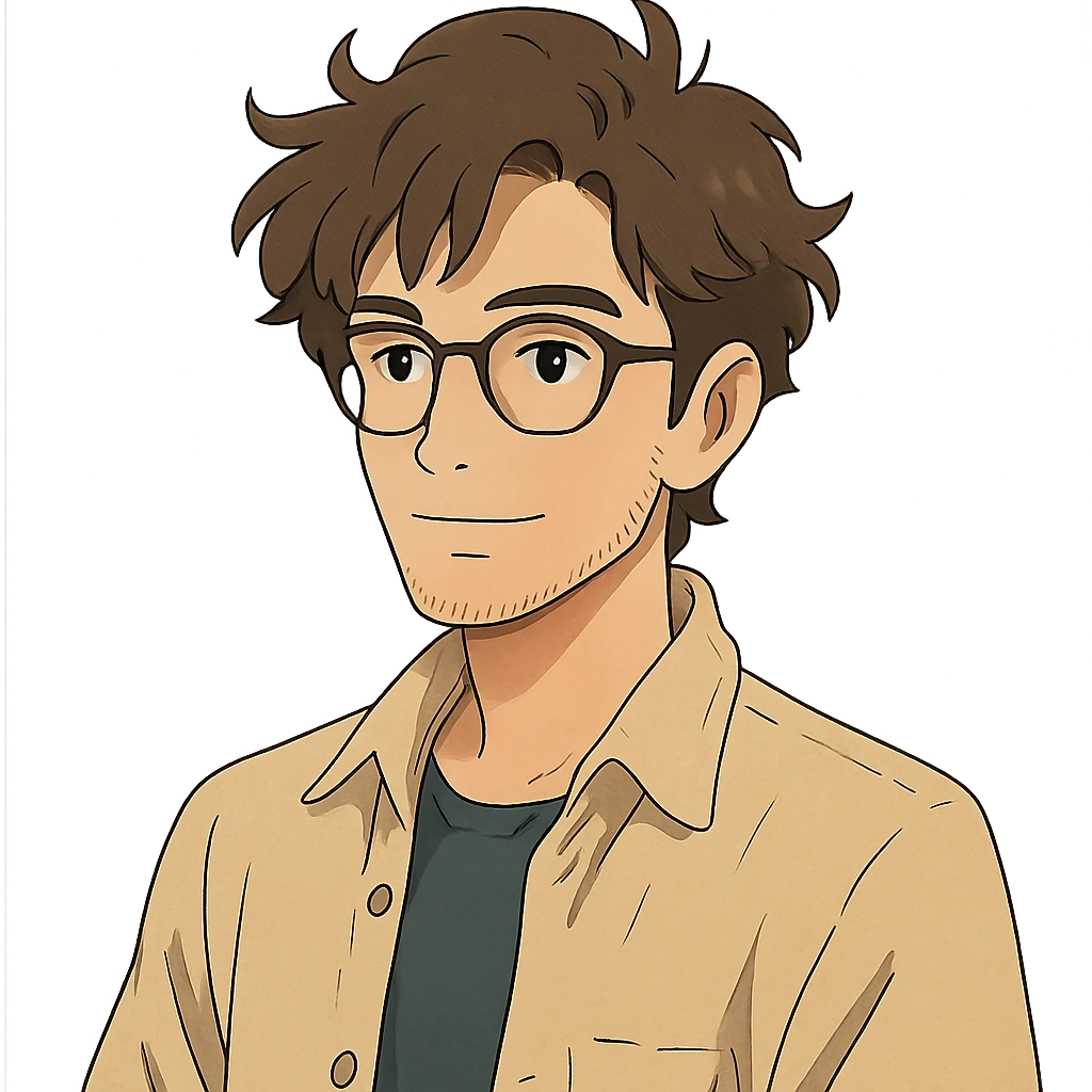 handsome guy, with glasses, artistic vibe emoji