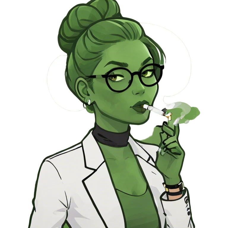 blond girl smoking vape emoji