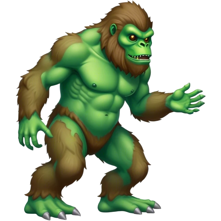 Alien riding Bigfoot  emoji
