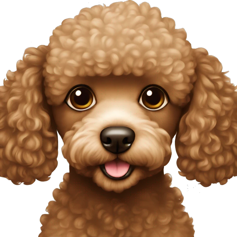 poodle marrom e beijo emoji
