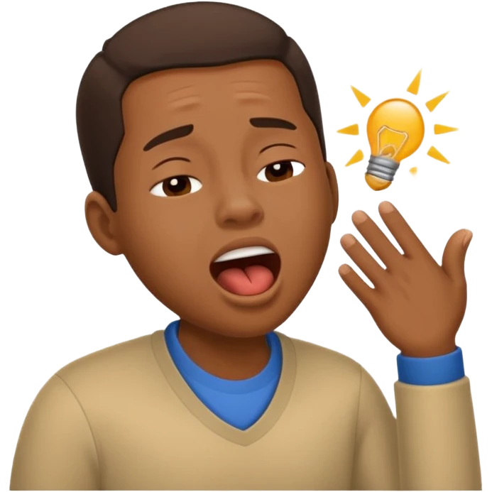 Make a African American yawning emoji