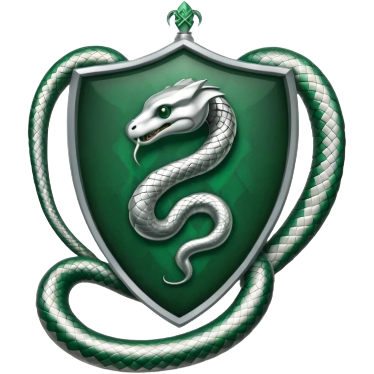 Slytherin crest with silver snake at the center emoji