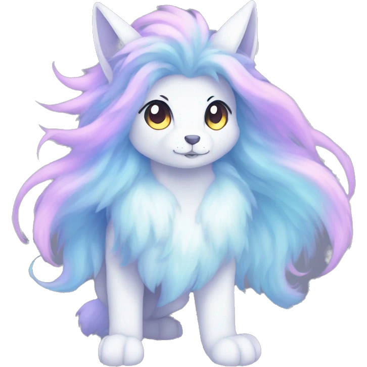 Shiny Fluffy Long Mane Ethereal Anthro Sona Nebula Fakemon emoji