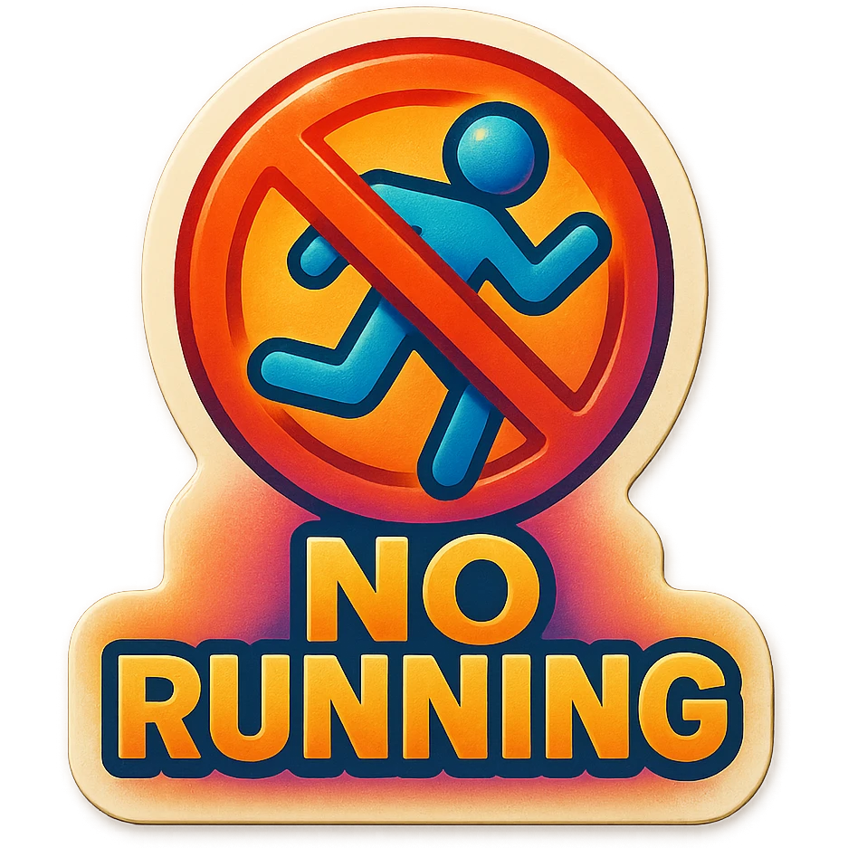 A school rule sticker in retro stickers style, with a vintage design and bright colors emoji