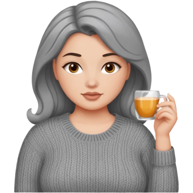 Design a woman’s grey sweater for a voluptuous woman. Just the sweater emoji
