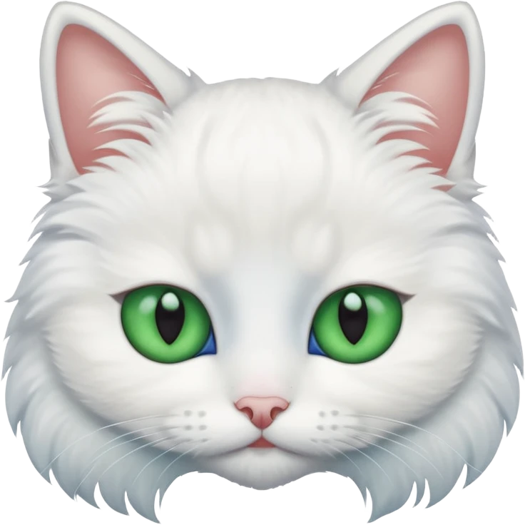 一只异瞳长毛的白猫 emoji